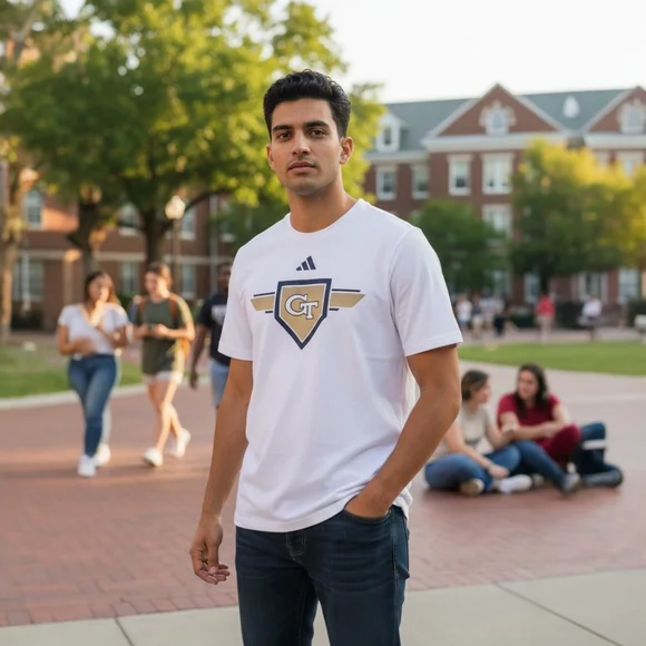 Adidas White and Gold Graphic Tee - Picture 3 of 4